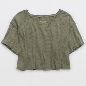 Aerie cropped Waffle Top